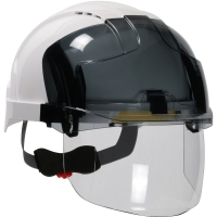 Type I Vented Industrial Safety Helmet w/ Faceshield (White)