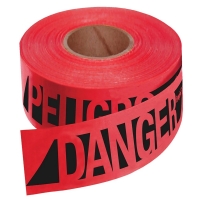 Reinforced Red "Danger" Barricade Tape 500'