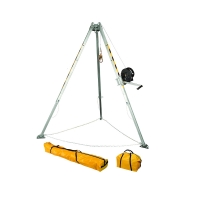 Confined Space Tripod System with 60' Galvanized Steel Personnel Winch (8')