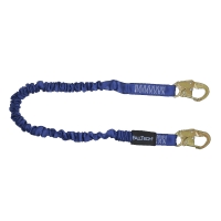 ElasTech® Energy Absorbing Lanyard, Single-leg with Steel Snap Hooks (4-1/2' to 6')