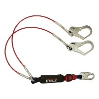 Leading Edge Cable Energy Absorbing Lanyard, Double-leg with Swivel Connectors and SRL D-ring (6')
