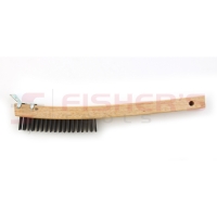 Curved Handle Wire Scratch Brush (14") with Scraper