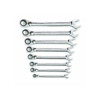 Reversible Ratcheting Combination SAE Wrench Set 72-Tooth 12 Point - 8 Pieces