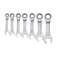 Stubby Ratcheting Metric Wrench Set (7 Piece)