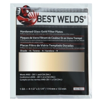 Hardened Glass Gold Filter Plate, Gold/9, 4.5" x 5.25", SH9, Glass