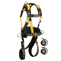 Steel 3D Construction Belted Full Body Harness, Tongue Buckle Leg Adjustment - 4XL