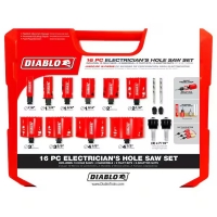 16 Piece Bi-Metal Hole Saw Set for Electricians