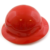 Full Brim Hard Hat with Ratchet Suspension (Red)