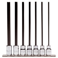 7-Piece Extra Long Hex Bit Set 3/8" Drive