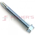 Hex Washer Head Drilling Screws Zinc Plated 14 x 2" (50)