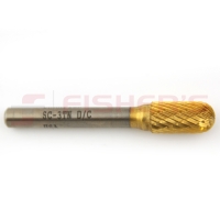 Carbide Bur Cylinder Radius End (Titanium-Coated) 3/8" x 3/4"