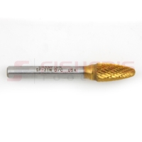 Carbide Bur Round Nose Tree (Titanium-Coated) 3/8" x 3/4"