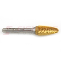 Carbide Bur Round Nose Tree (Titanium-Coated) 1/2" x 1"