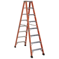 Fiberglass Step Ladder 8' Heavy-Duty