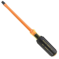 Insulated Heavy-Duty Round-Shank Screwdriver with Cabinet Tip - 4"