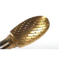 Carbide Bur Oval End (Titanium-Coated) 1/2" x 7/8"