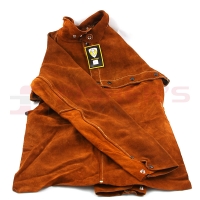 Dark Brown Side Split Cowhide Welding Bib With Cape Sleeve 20" (Large)