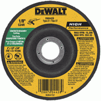 High Performance Type 27 Masonry Cutting and Grinding Wheel 4-1/2" x 1/8" x 7/8"