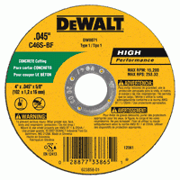 Type 1 Masonry Metal and Stainless Cutting Wheel 4-1/2" x .045" x 7/8"