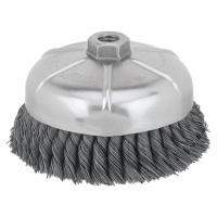 High Performance .020 Carbon Knot Wire Cup Brush 6" x 5/8"-11