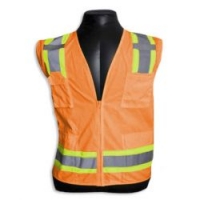 Hi-Visibility ANSI Class 2 Surveyor's Vest with Two-Tone Contrast Tape 4X-Large (orange)