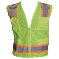 Hi-Visibility ANSI Class 2 Surveyor's Vest with Two-Tone Contrast Tape 2X-Large (yellow)