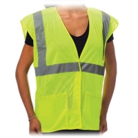 Hi-Visibility ANSI Class 2 Mesh Vest with Contrast Tape Large (Yellow)
