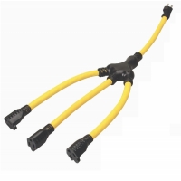 Straight Blade Outdoor Use "W"-adapter Cord Set - 125V/15A